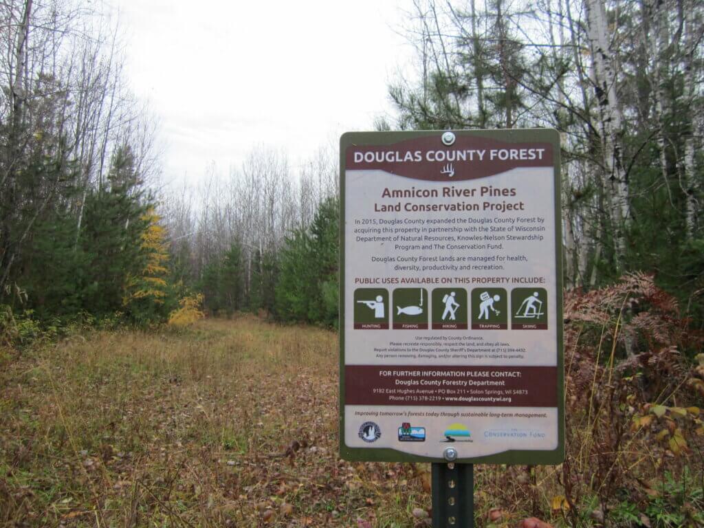 The amnicon River Pines conservation project is made possible by Knowles-Nelson grants to Dougal County, Wisconsin.